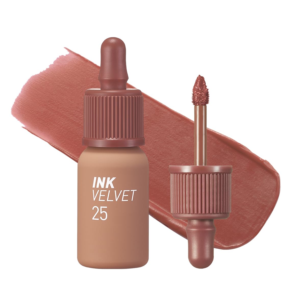 Peripera Ink the Velvet Lip Tint - High Pigment Color, Longwear, Weightless, Not Animal Tested, Gluten-Free, Paraben-Free (25 CINNAMON NUDE, 4g)