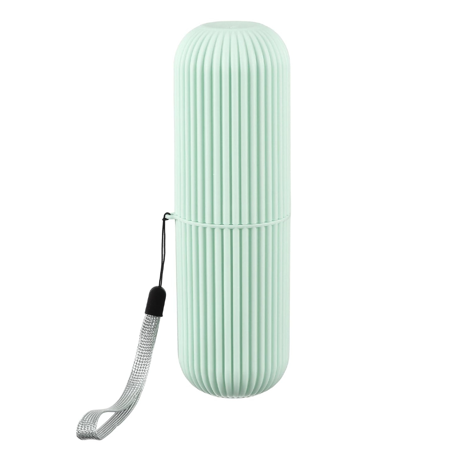 sourcing map 1Pcs Travel Toothbrush Case, 7.48 x 2.36" Portable Travel Toothbrush Holder with Stripe, Plastic Toothpaste Container for Bathroom, Gym