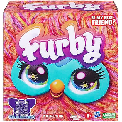 Furby Coral Interactive Plush Toy - English Version, 6 inch