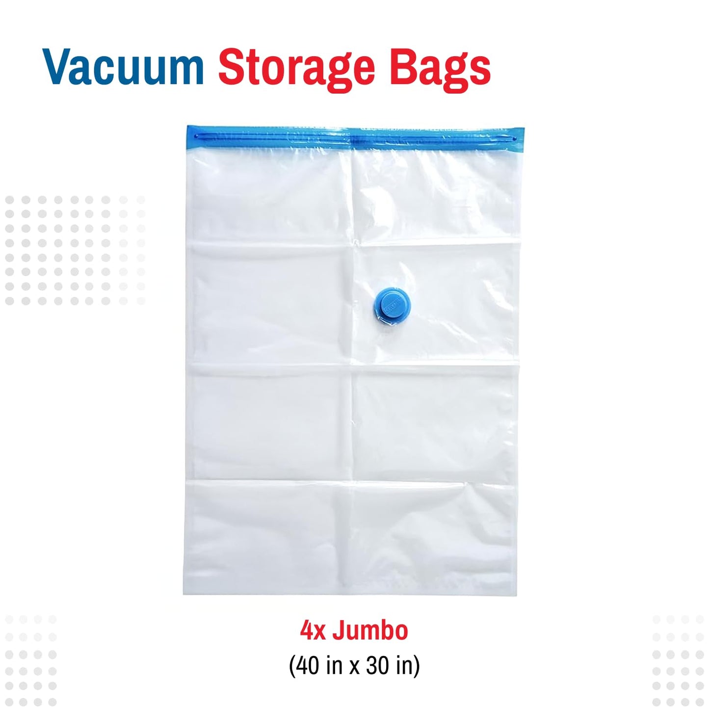 Spacesaver Vacuum Storage Bags for Clothes - Jumbo 4-Pack Clothes & Bedding Vacuum Packs with Pump