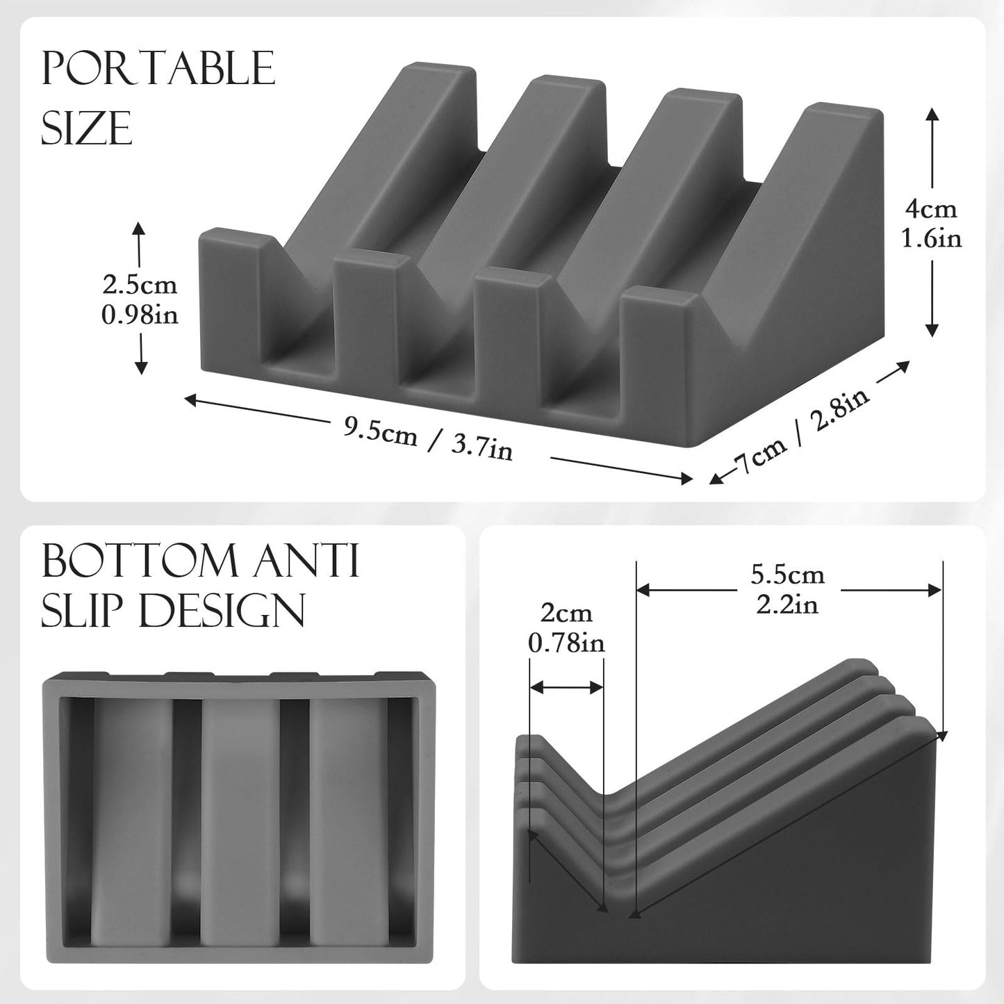 Silicone Soap Dish for Bathroom Sink, SAISN Kitchen Soap Tray for Shower 2 Pack Waterfall Self Draining Soap Dish Non Slip Soap Savers for Bar Soap