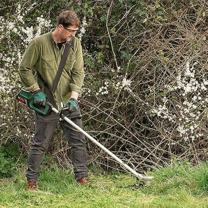 Bosch Cordless Brushcutter AdvancedBrushCut 36V-23-750 (for Heavier-Duty Brushcutting; 36 Volt System; Cutting Diameter: 33 cm (Line), 23 cm (Blade); Without Battery)