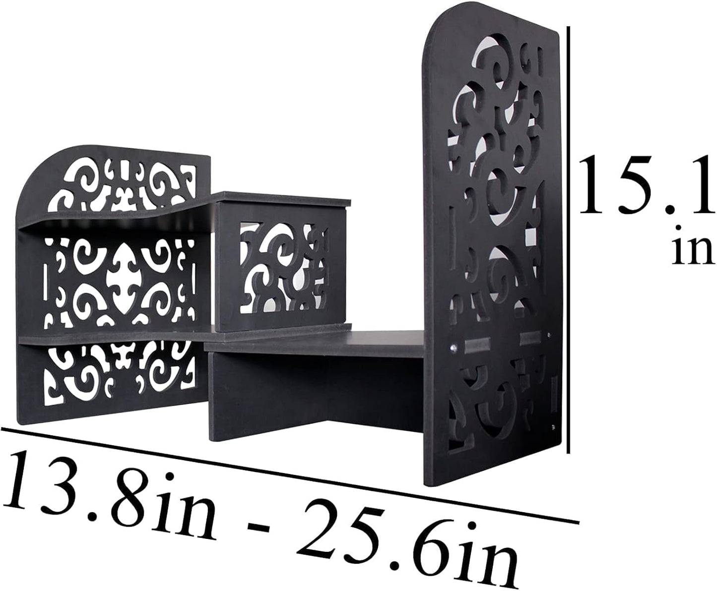 DoToGo Desk Shelf Organizer, Deskop Bookshelf for Small Space Adjustable Expendable for Office, Home, Kitchen (black-wanqu-lk)