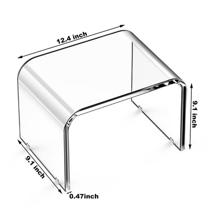 PFOIBOU Acrylic stool,Clear Step Stool, Acrylic Shower Stool, Bathroom Stool for Kitchen, Bathroom,House, Load Capacity to 113 kg Clear, Non-Slip