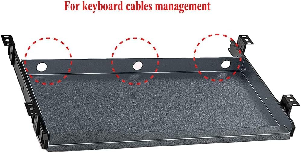 YANGHX Keyboard Tray Under Desk Slide Drawer Heavy-Duty Ergonomic Keyboard Slide-Out Platform,Underdesk Drawer Office Storage Organizer Computer Desk