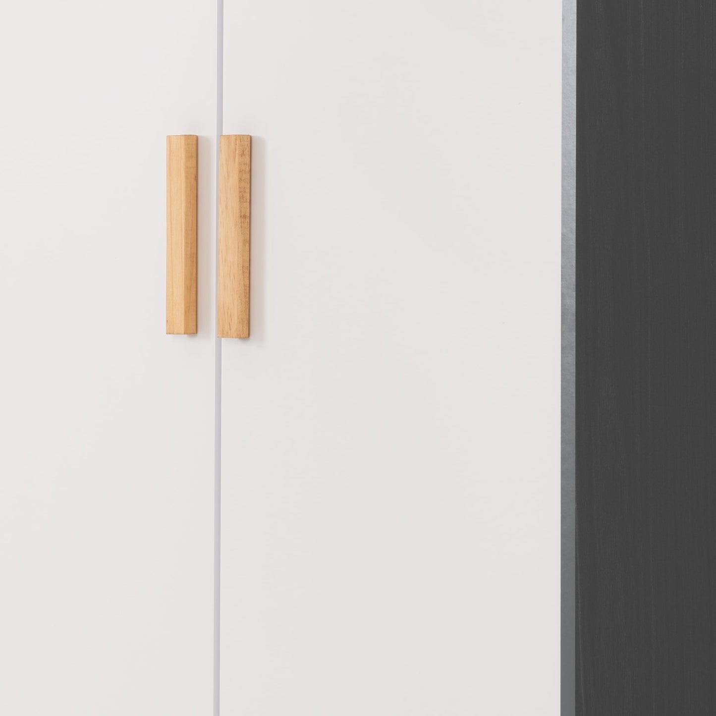 Seconique Cleveland 2 Door Wardrobe in White/Grey Metal Effect