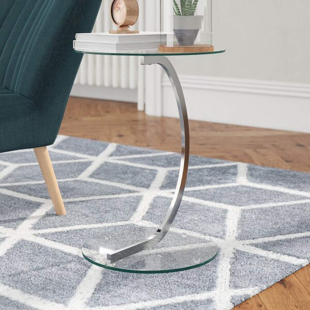 ASPECT Merlin Glass Round Table, 40 x 54 cm, Clear