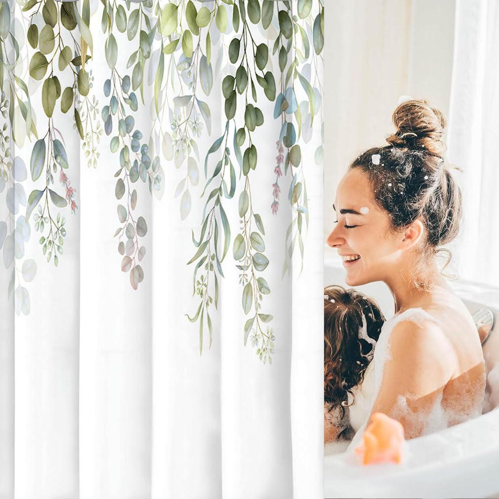 ruitao Shower Curtain, Mould Proof Resistant and Waterproof Washable Polyester Fabric with 12 Hooks, Quick Dry, Shower Curtain for Bathroom