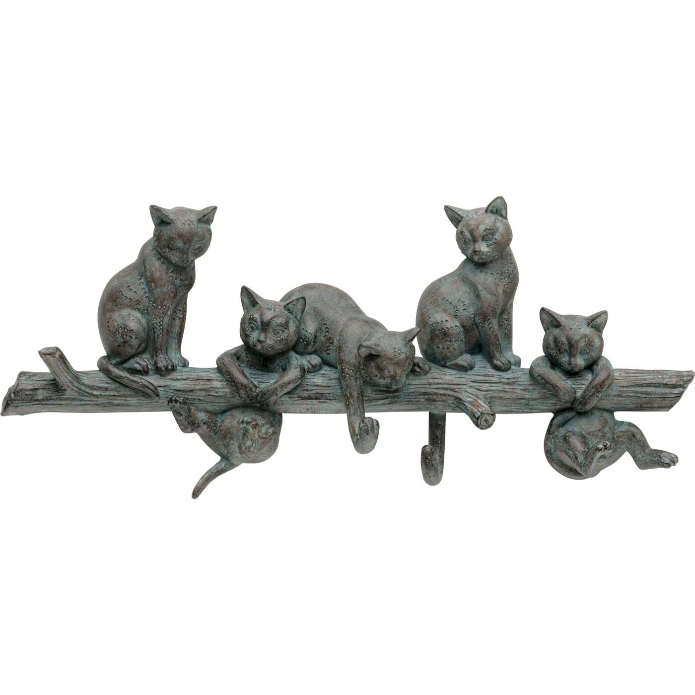 Kare Design Wall Hook Rack Cats Life, Grey, 42 cm, Cat Motif, Home Decor, Wall Organizer, Funny Sculpture, for Coat and Hat