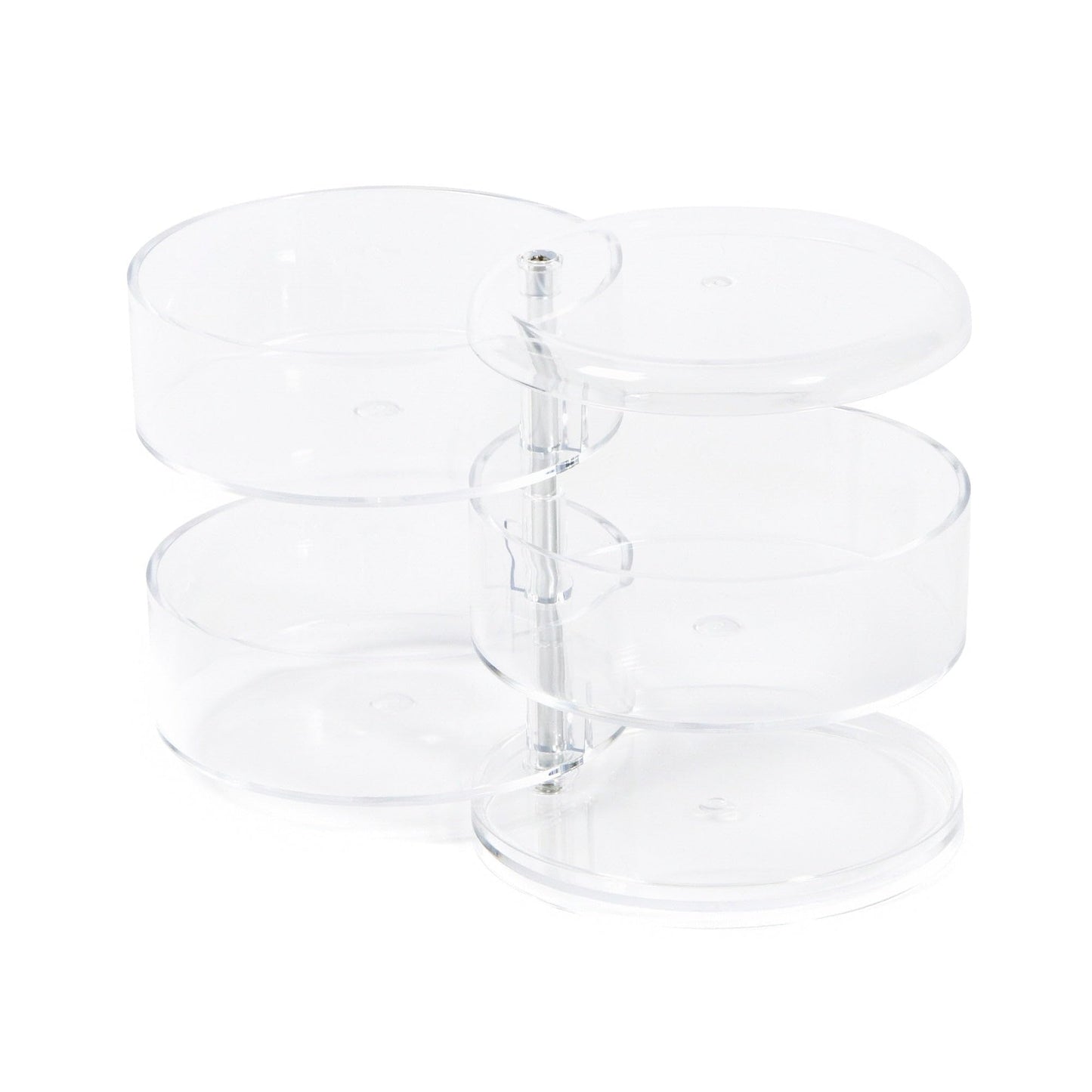 Compactor Swivel Jewellery Holder with 3 Levels, Transparent, Diameter 11.5 x H. 13.7 cm, RAN6040
