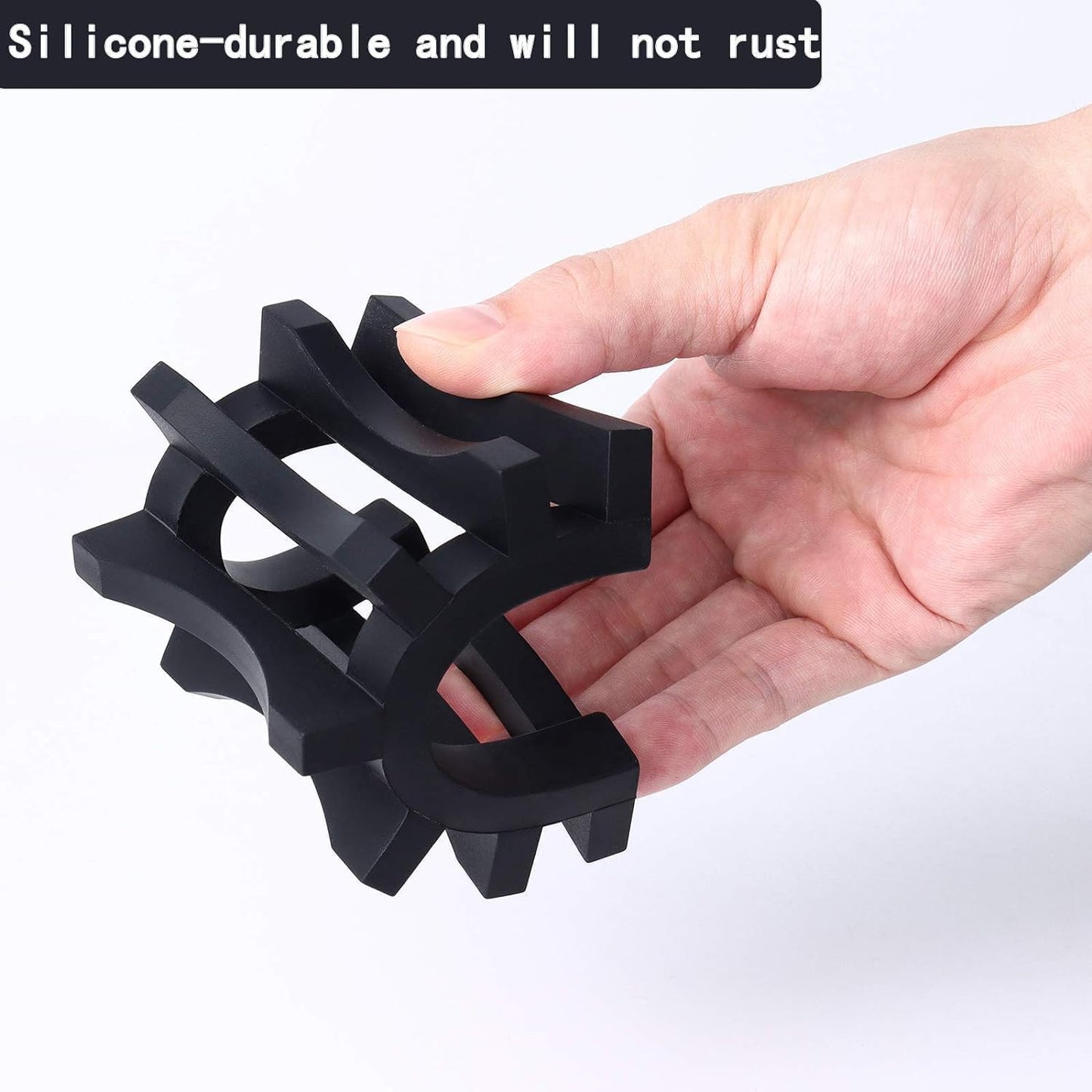 Topsky 2 Pack Silicone Soap Dish with Self-emptying Drainage Black
