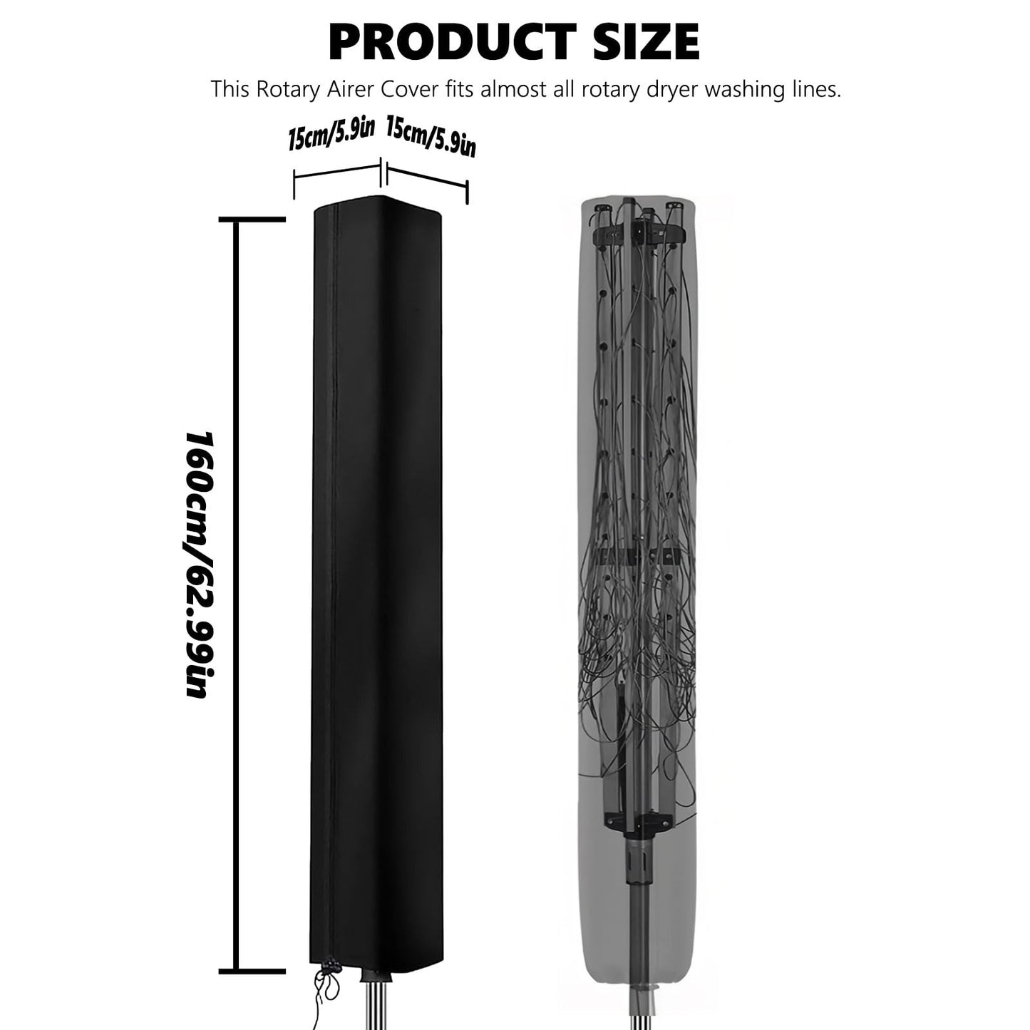 Premium Protective Cover for Rotary Dryer Washing Lines, 420D Clothes Line Cover for Rotary Airer Covers for all Brabantia Rotaries Standard