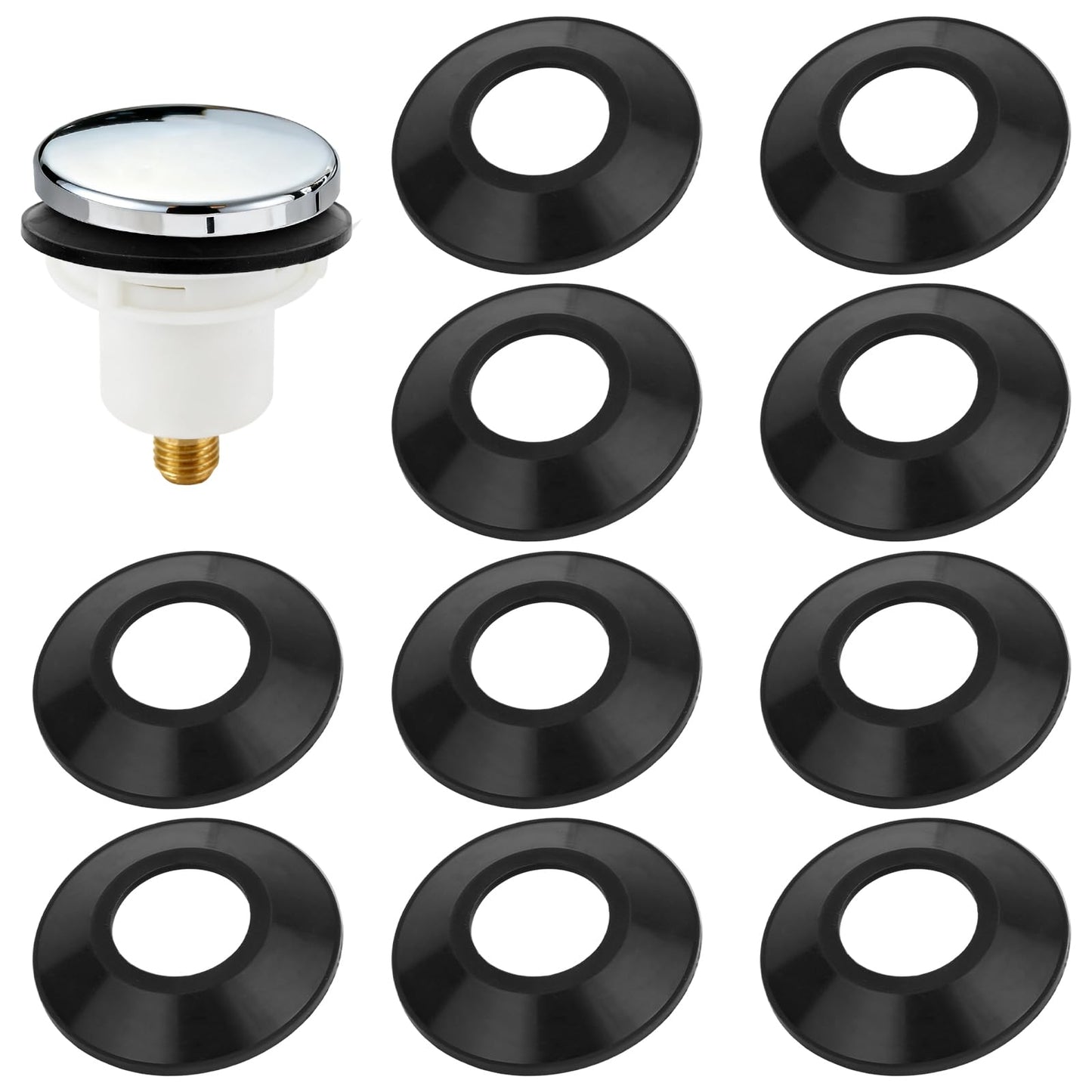 10pcs Tub Stopper Gasket, 2-1/16 Inch/5.23cm x 1 In/2.54cm x 1/4 In/0.64cm Silicone Bath Plug Drain Seal O Ring Bathtub Stopper Rubber Seal Washer