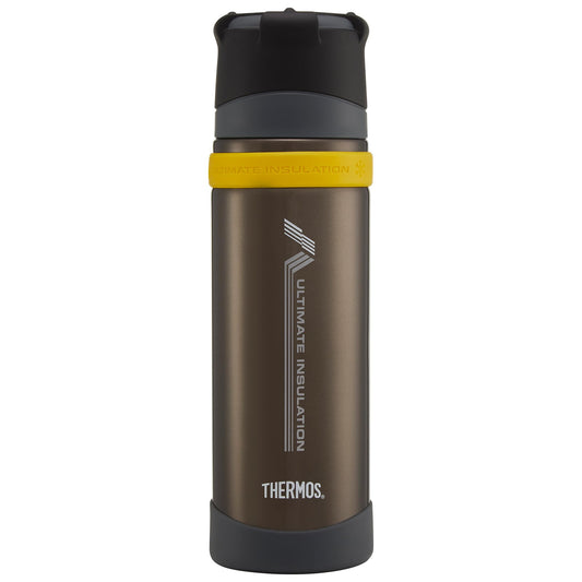 Thermos - Charcoal Ultimate Flask (500ml), Reusable Insulated Stainless Steel Thermal Coffee Cup for Hot or Cold Drinks, Vacuum Sealed Water Flask