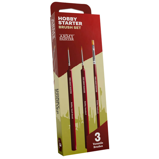 The Army Painter, Hobby Starter Brush Set, 3 Paint Brushes for Acrylic Paint incl. Drybrush, Small Detail & Standard Brush, Fine Tip Model Brush For