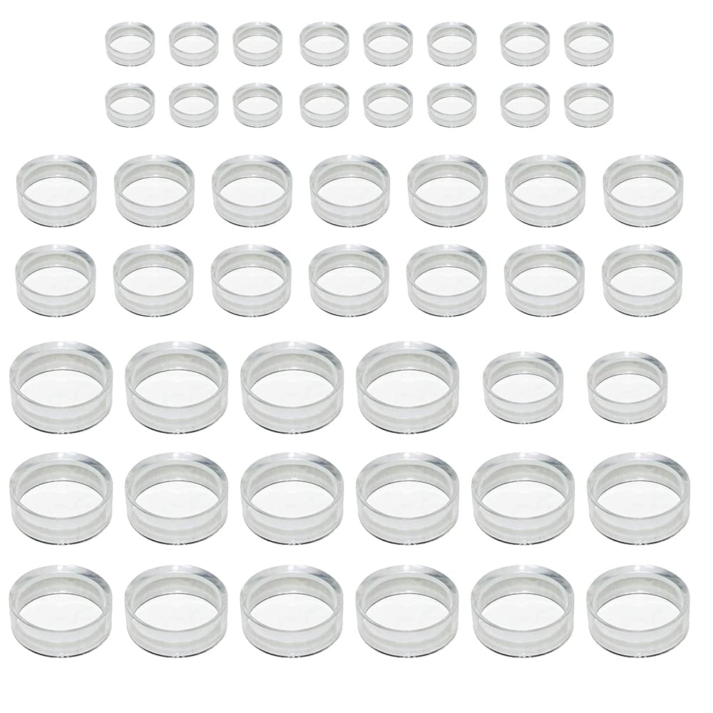 48 PCS3 size 1.77in & 1.26in & 0.67inSphere stand,Acrylic Display Stand Clear Ring Baseball Stands Plastic Round Display Stand for Golf