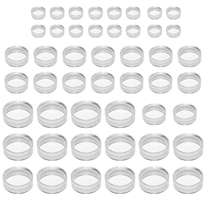 48 PCS3 size 1.77in & 1.26in & 0.67inSphere stand,Acrylic Display Stand Clear Ring Baseball Stands Plastic Round Display Stand for Golf