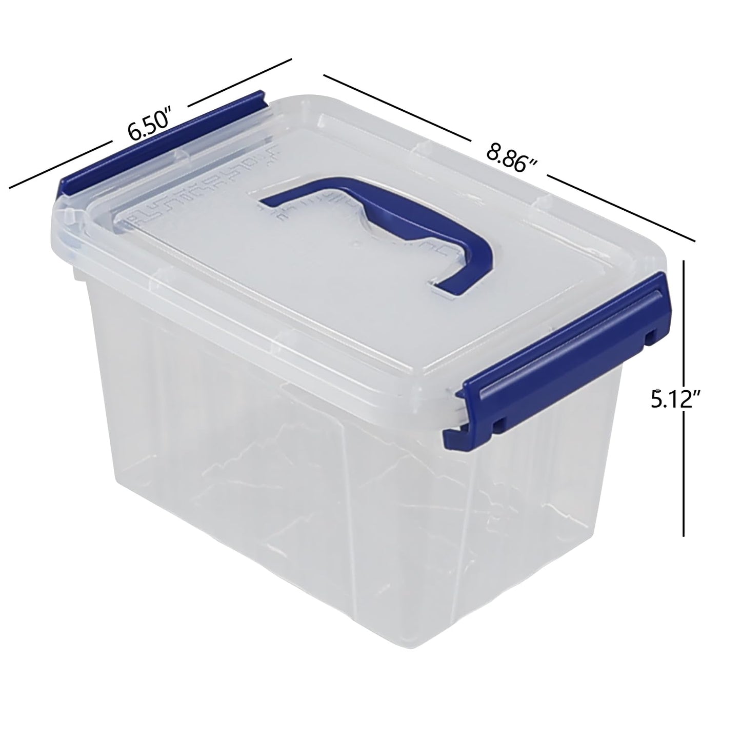 Parlynies 3L Plastic Storage Container Bin with Latching Lid, Small Storage Bin Tote Stackable and Nestable Organizing Box, Pack of 6