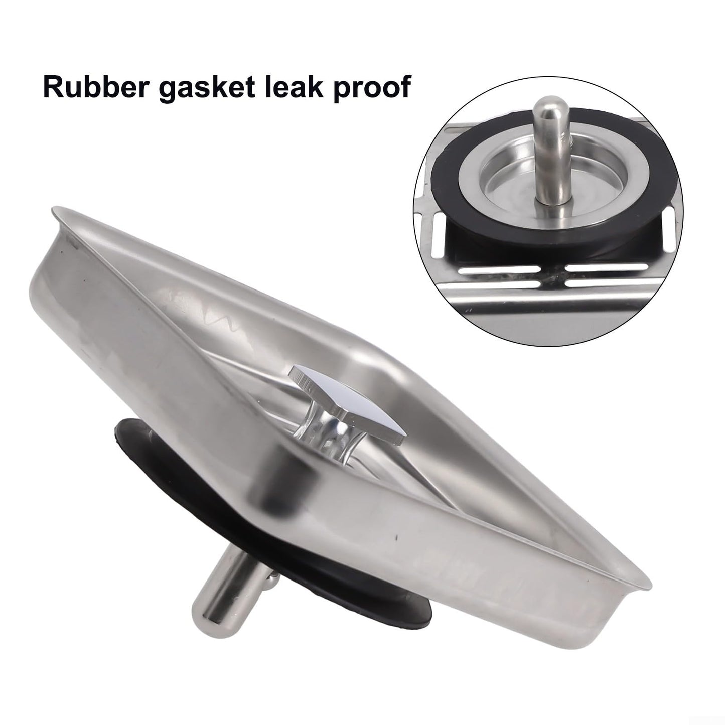 SPORTARC Square Kitchen Sink Strainer, Stainless Steel Kitchen Sink Strainer Drainer, Sink Anti-Blocking Mesh Stopper Basket Strainer Waste Plug