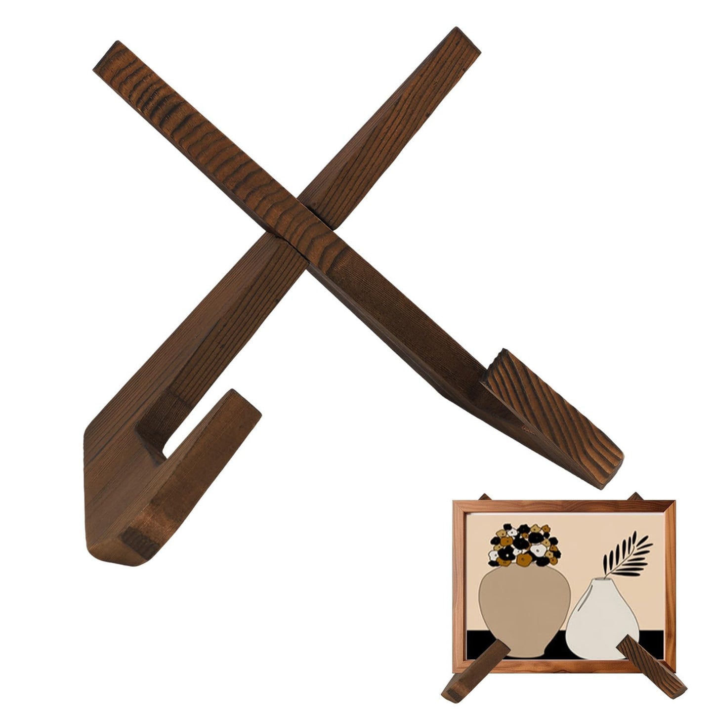 GodtKowty Blackfriday,Now Playing Vinyl Record Stand | Wooden Display Holder for Records, Retro Rustic Brown Design