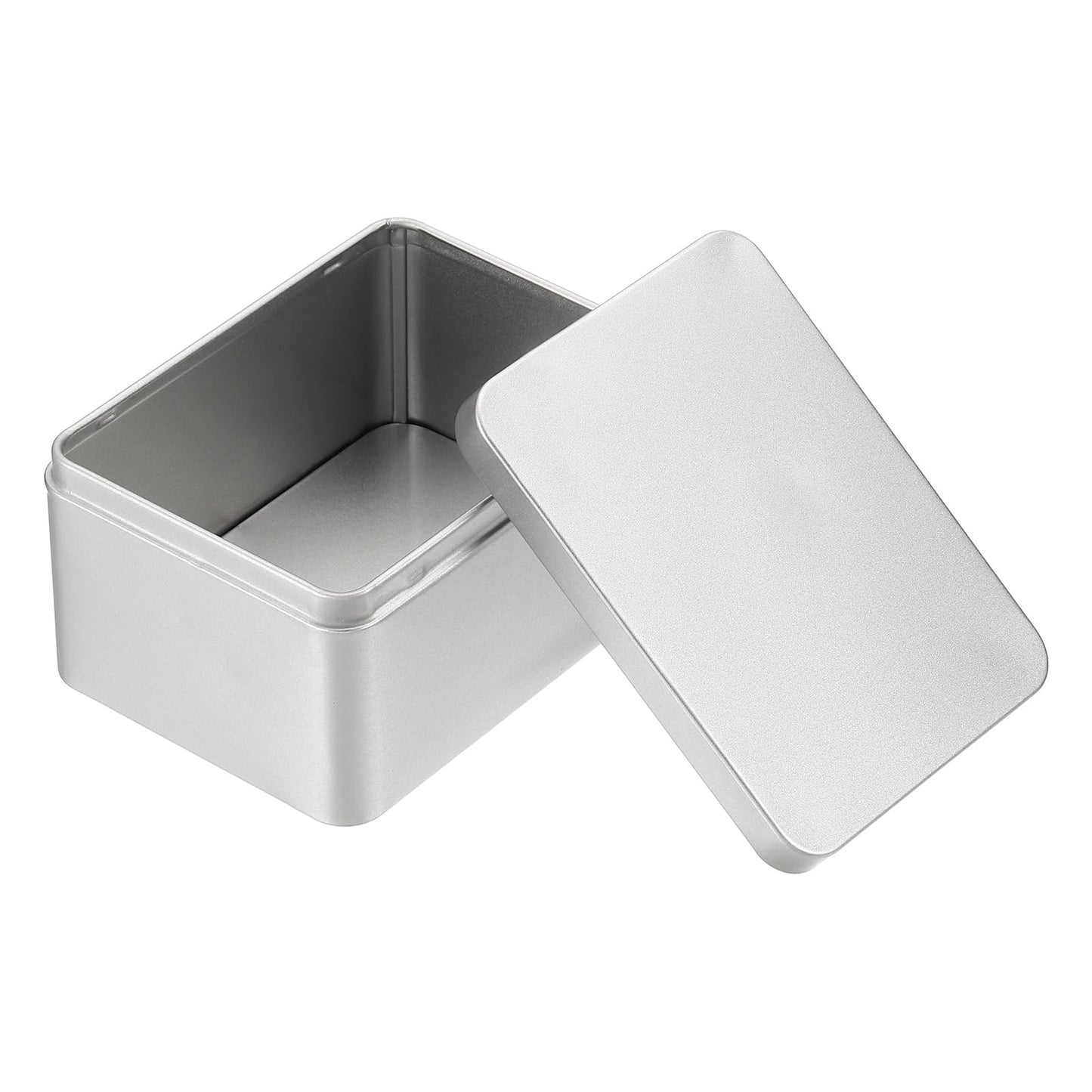 PATIKIL Rectangular Tin Box 4.5"x3.3"x2.3", Metal Storage Tin Box Portable Storage Container with Lid for Tea Candy Treats Gifts Favors Candle