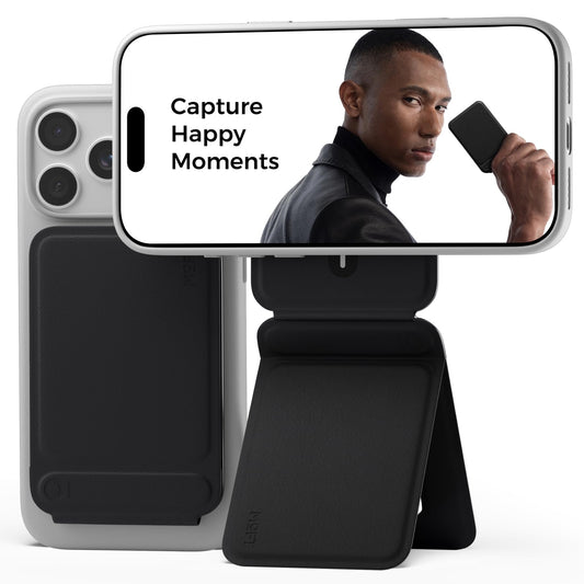 MOFT Phone Tripod Stand Selfie Stick for iPhone, Multi-Angles iPhone Stand, Lightweight & Portable Phone Holder, Strong Magnets, MOVAS Vegan Leather,