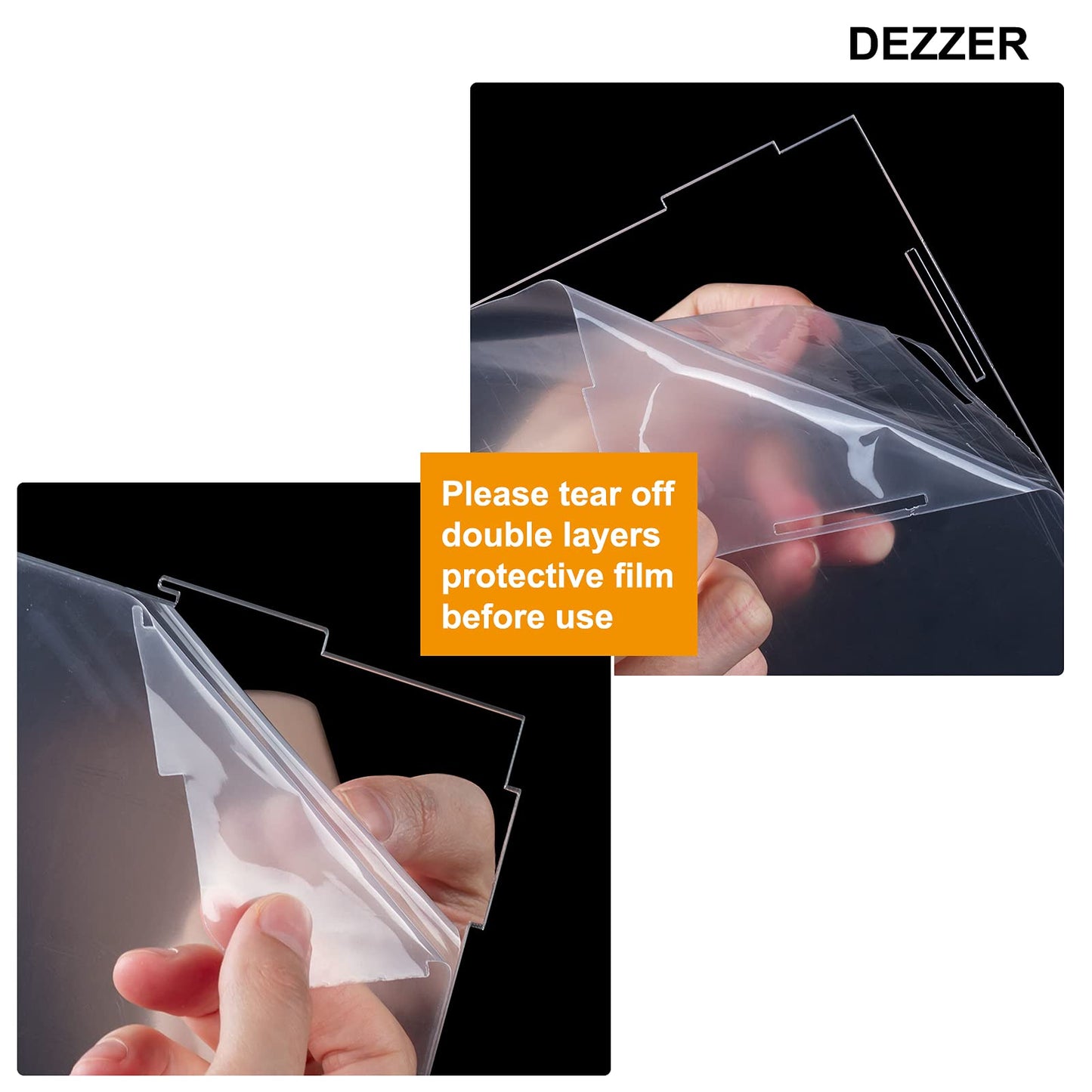 Dezzer Acrylic Display Case Box with Black Base, Assemble Countertop Clear Acrylic Dustproof Protection Showcase for Action Figures Toys