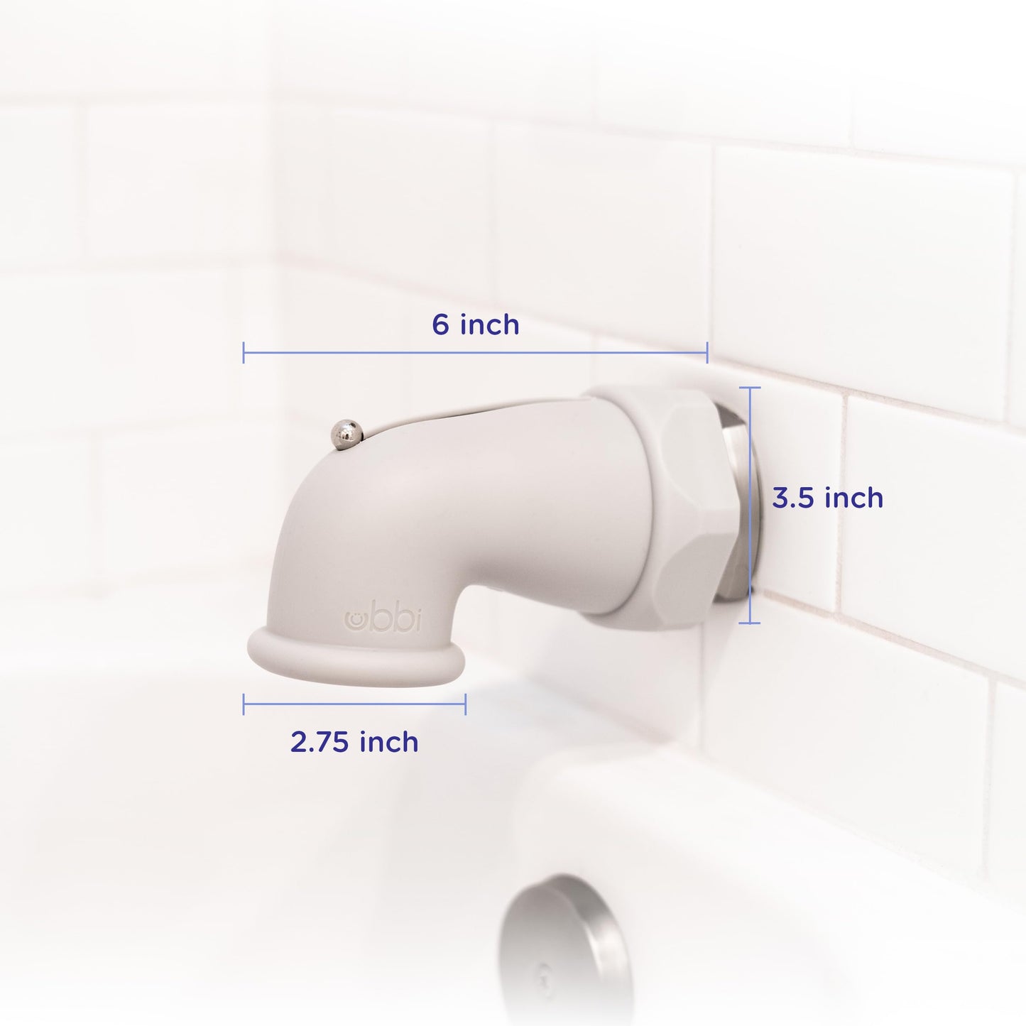 Ubbi Bath Spout Safety Guard, Soft Silicone Spout Cover for Baby Bath Time, Must Have Bath Time Accessory, Grey, Large Tap Protector