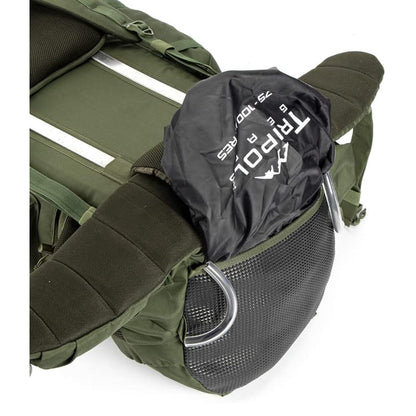 Tripole Colonel Pro Metal Frame Rucksack | Front Opening | Detachable Bag | Rain Cover (90 Litres, Army Green)