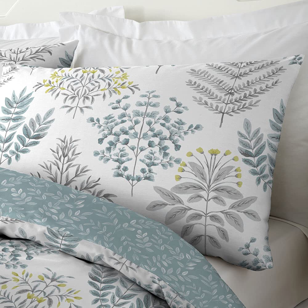 Dreams & Drapes - Emily - Easy Care Duvet Cover Set -3 pieces, King Bed Size in Duck Egg