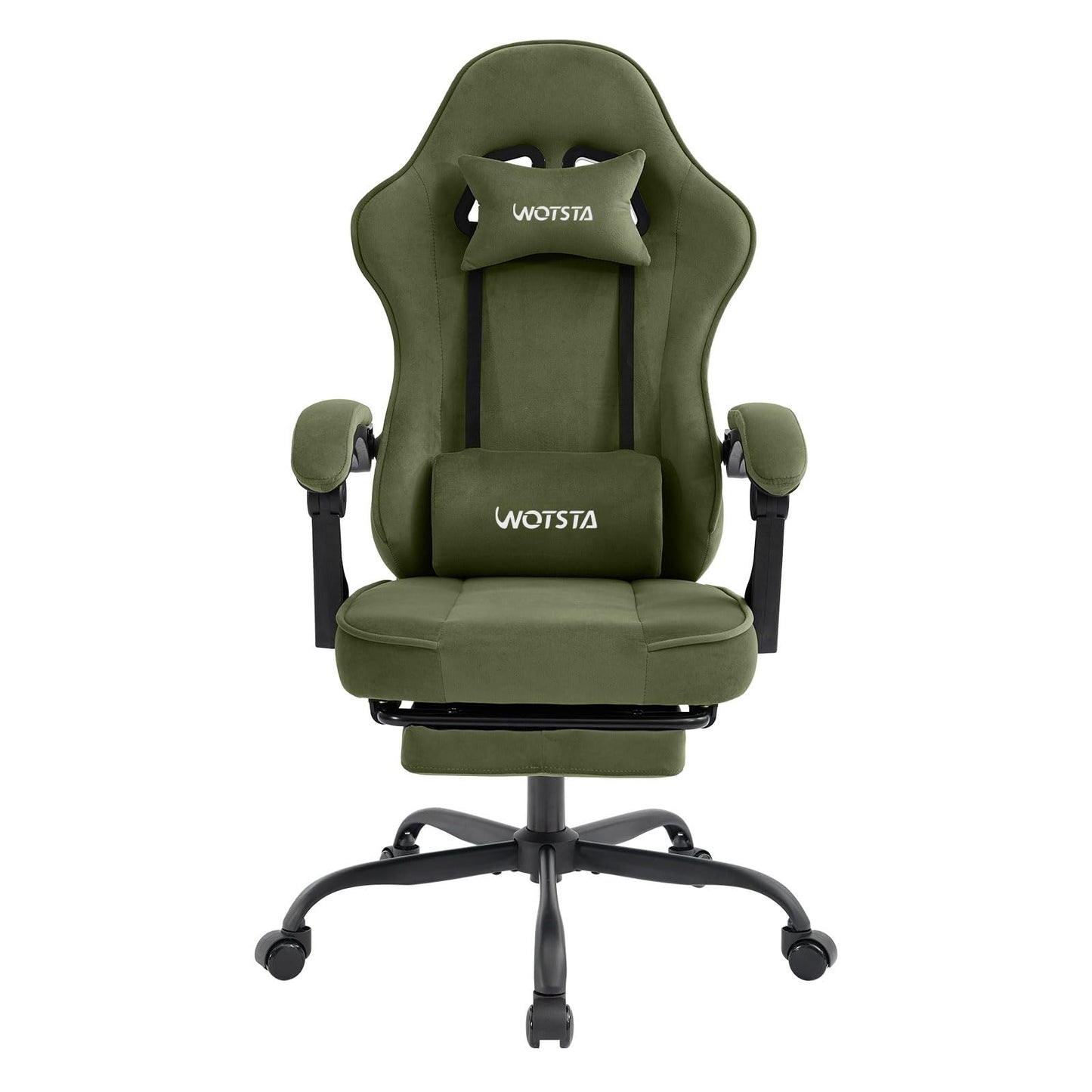 WOTSTA Gaming Chair for Adults, Ergonomic Gaming Chair with Footrest, Lumbar Support and Headrest, Adjustable Height computer chairs gaming