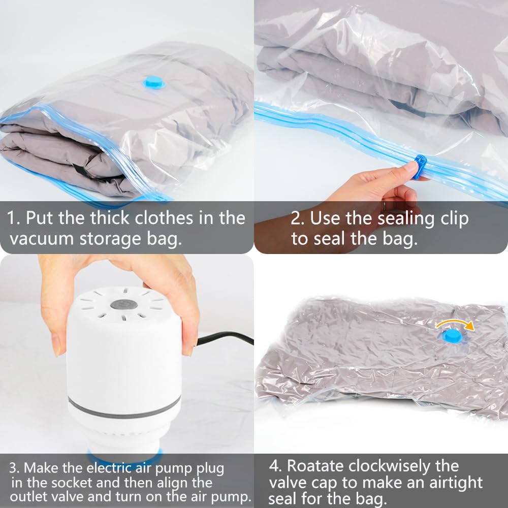 Vacuum Storage Bags with Electric Air Pump, 9 Pack Vacuum Bags