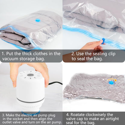 Vacuum Storage Bags with Electric Air Pump, 9 Pack Vacuum Bags
