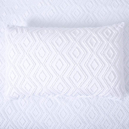 YINFUNG King Size Duvet Cover Sets White Bedding 3 Pieces Tufted Geometric Quilt Cover with 2 Pillowcases Easy Care (White King 230220cm+5075cmx2)