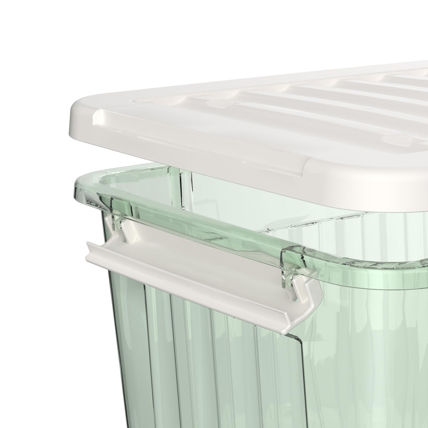 Cetomo 80L*6 Plastic Storage Boxes with Wheels, Lidded Storage Box with Secure Side Latches, PP Nestable and Stackable Clear Organizer for Home