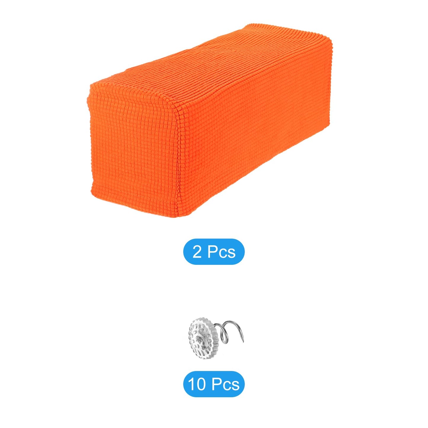 sourcing map 2pcs Stretch Armrest Covers for Chairs/Sofas, Couch Arm Covers with Twist Pin, Furniture Protector Slipcovers Orange