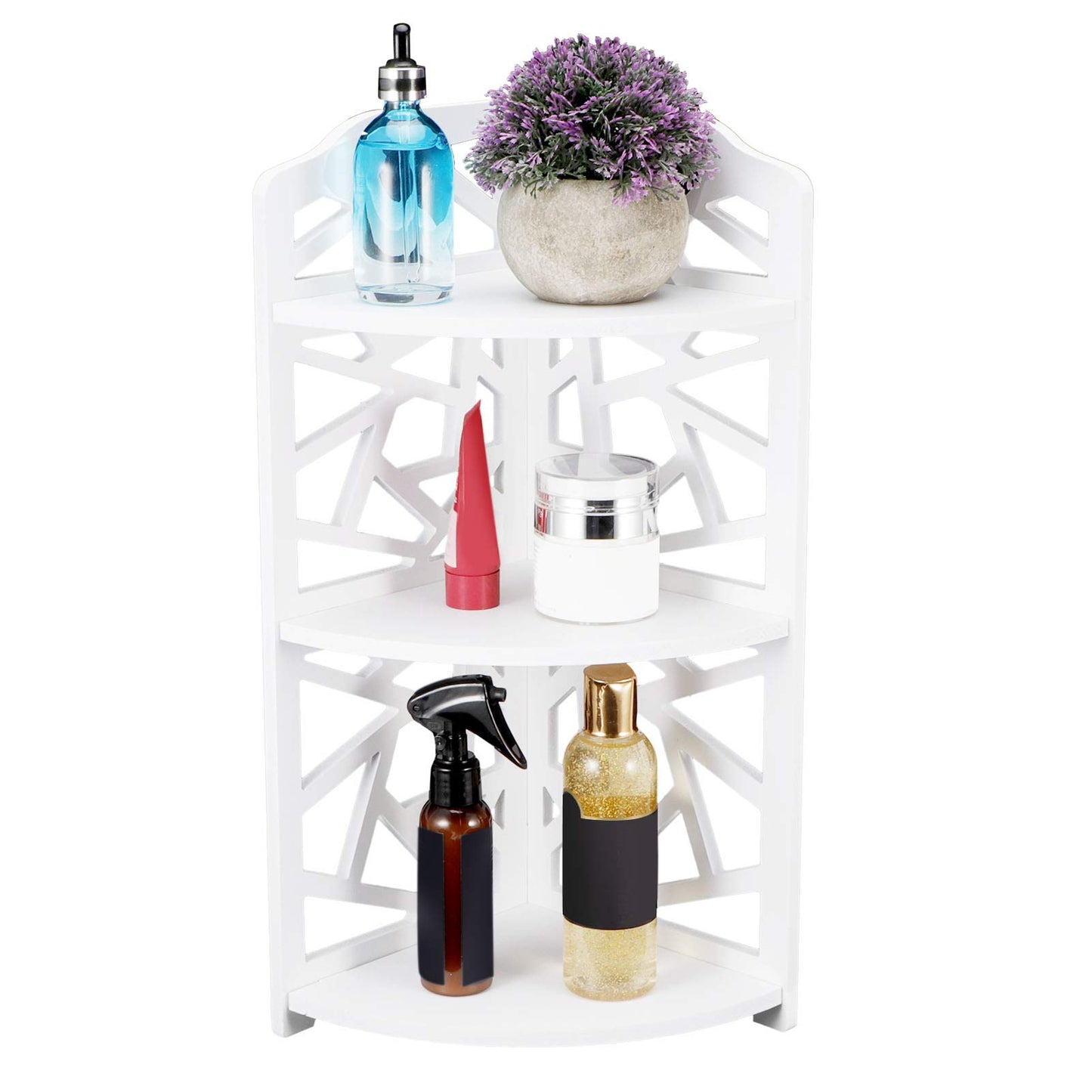 Ejoyous 3 Tier Corner Shelf, Plant Stand Storage Shelf Small Spaces Wall Shelves Corner Shelves for Bathroom Storage and Living Room 7.3 X 18.5 X 7.1