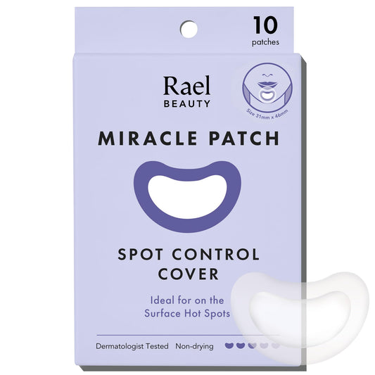 Rael Pimple Patches, Miracle Large Spot Control Cover - Large Size for Chin Cheek Nose, Korean Skincare, Hydrocolloid Acne Spot Treatment Patch, Vegan
