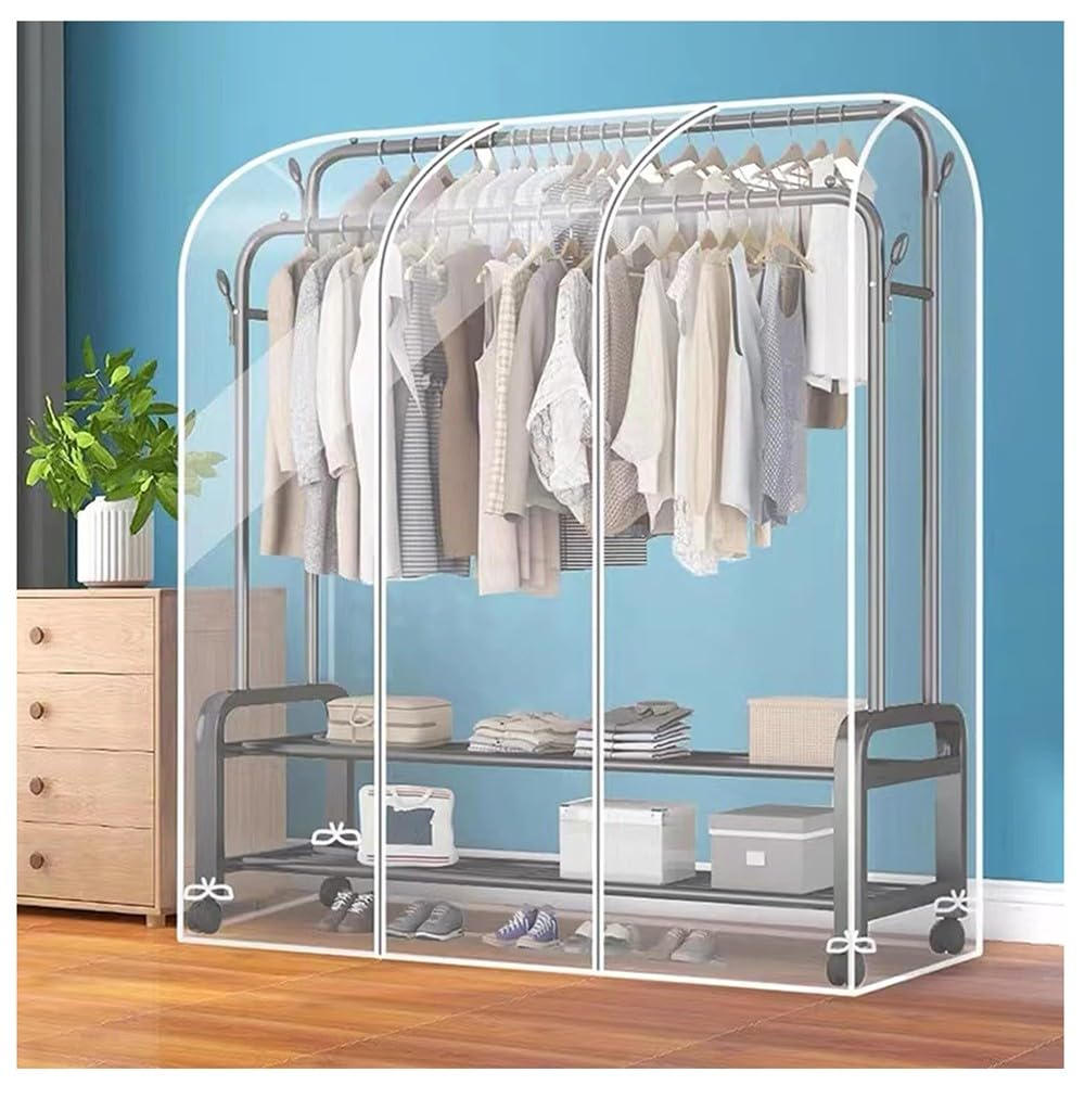 JT2D Garment Clothes Cover for Wardrobe Storage Large Clothes Rail Cover Hanging Rack Protector clothes dustproof clothes rail cover for Storage