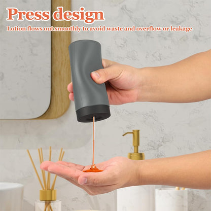 240ml Soap Squeezer, Non-Drip Dispenser for Washing Up Liquid Soap Dispenser Manual Pump, Squeezable RefillableGrey