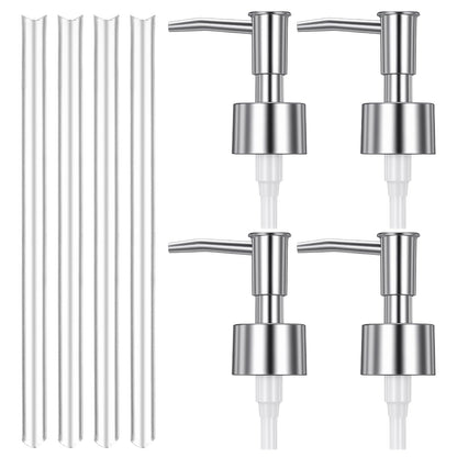 4 Pack Soap Dispenser Pump Replacement, Silver Soap Pump Replacement for Liquid Soap Lotion Dispenser Pumps