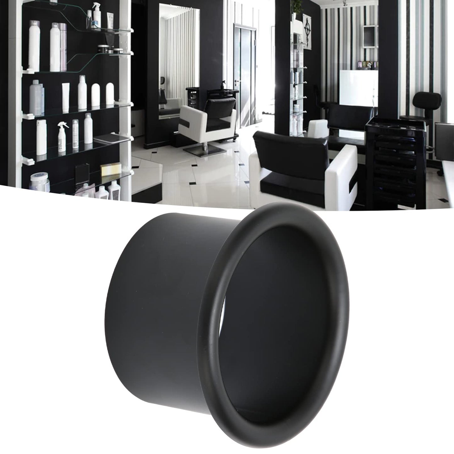 Stainless Steel Hair Dryer Holder Stand - Wall-Mounted Bathroom Storage Rack for Salon & Home, Rust-Proof, No-Drilling Required, Black