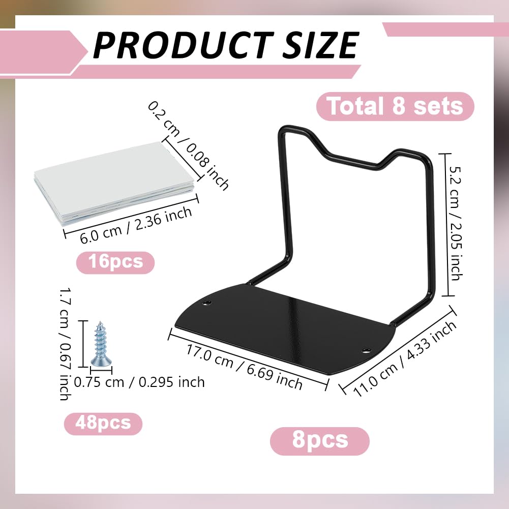 GOMAKERER 8 Sets Mattress Slide Stopper, 6.7 x 4.3 x 2 Inch Heavy-Duty Non-Slip Mattress Retainer Bars Gripper with Screws and Adhesive Sticker for