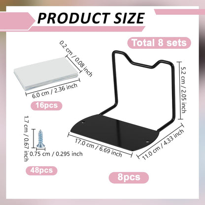 GOMAKERER 8 Sets Mattress Slide Stopper, 6.7 x 4.3 x 2 Inch Heavy-Duty Non-Slip Mattress Retainer Bars Gripper with Screws and Adhesive Sticker for