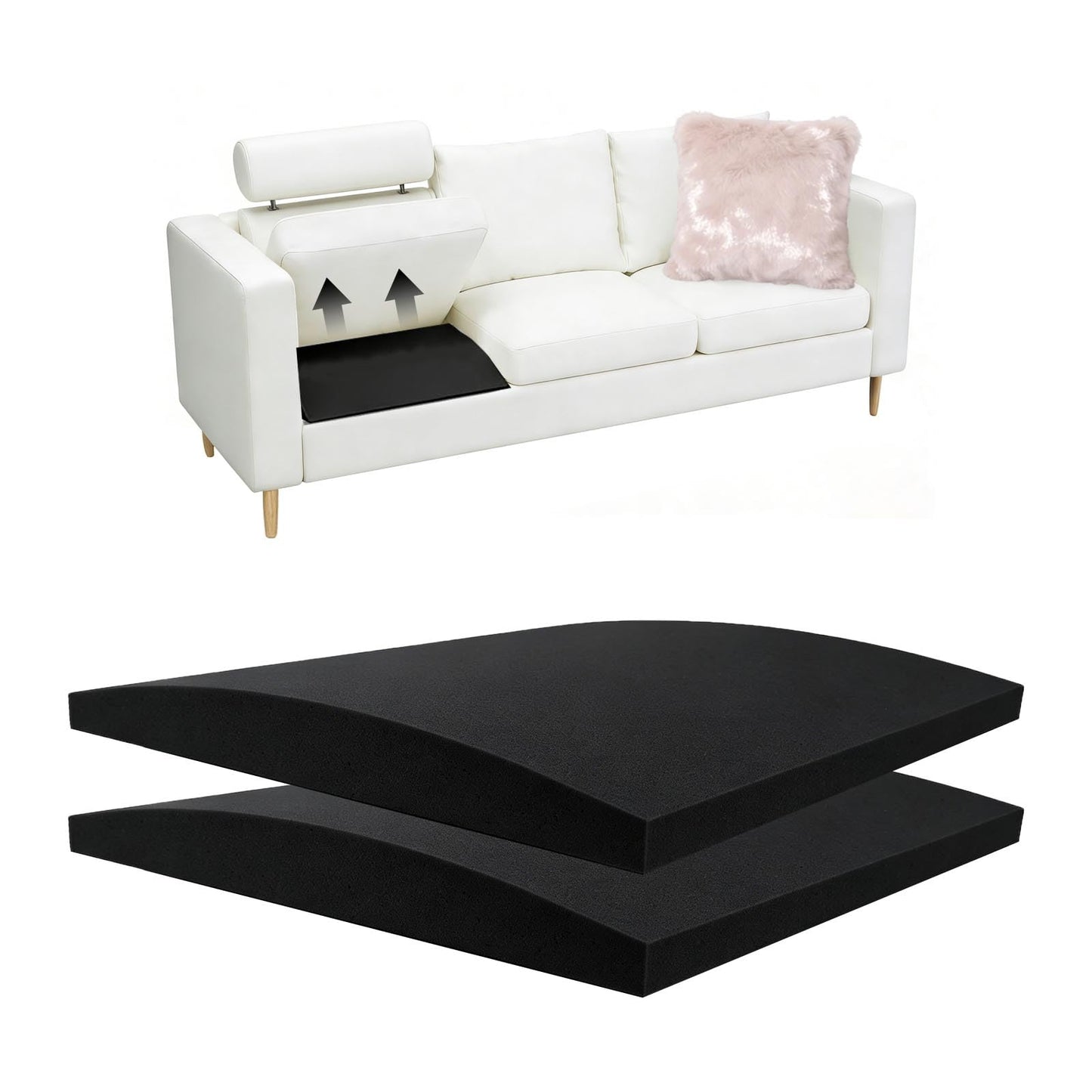 CAAGGMM Sofa Cushion Support, 2 Pack 50.5 x 50.5 cm Couch Cushion Support for Sagging Seat, Foam Sofa Supportive Boards