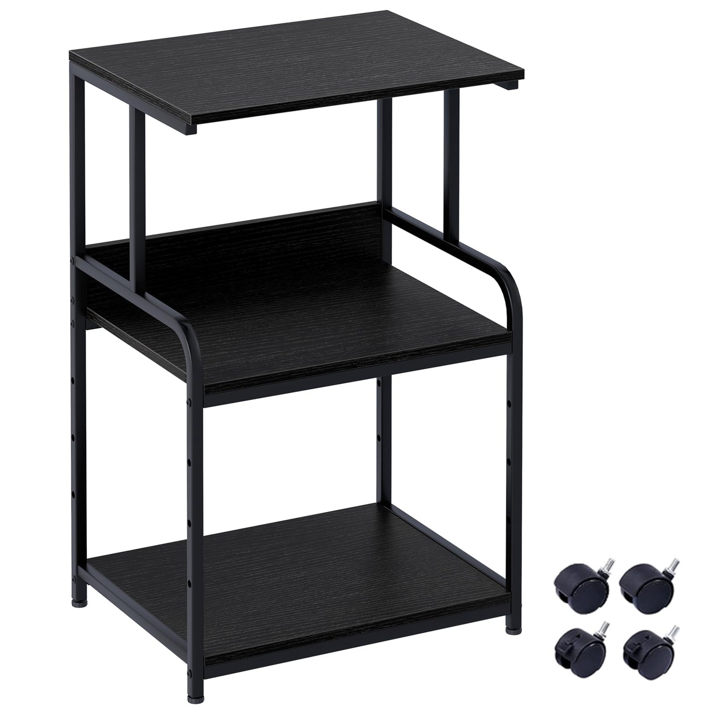 3-Tier Printer Stand Table with Storage,3d Printer Shelf,Multi-Purpose Printer Organizer With Shelf and Wheels
