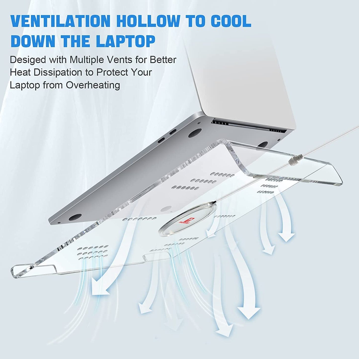 MAMBASNAKE Laptop Riser for Desk, Clear Acrylic Laptop Stand, Ergonomic Computer Stand for Laptop