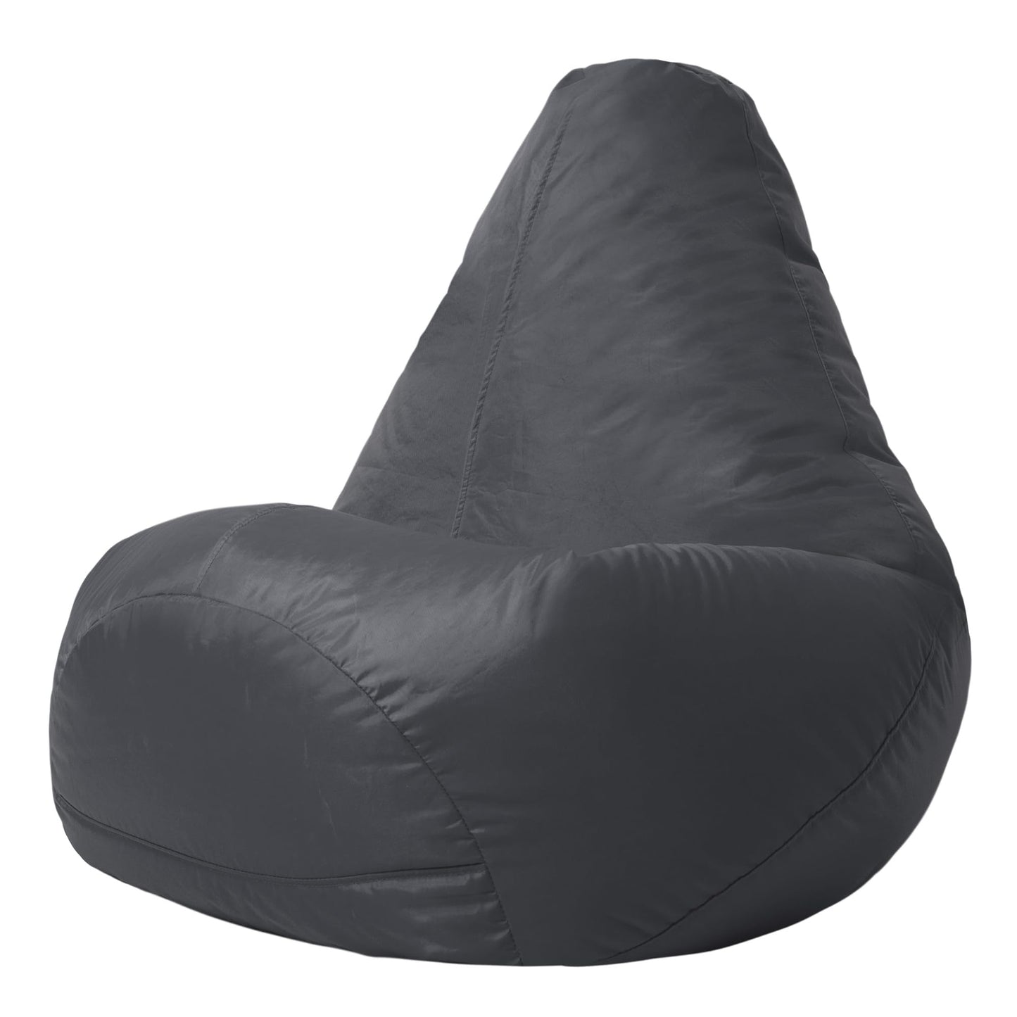 Bean Bag Bazaar High Back Recliner Bean Bag Chair, Dark Grey, Indoor Outdoor Beanbag, Water Resistant Fabric, Large Beanbag with Filling Included
