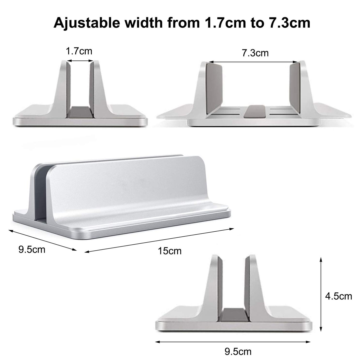 Oranlife Vertical Laptop Stand Holder, Silver