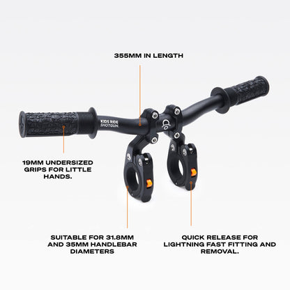 Kids Ride Shotgun Kids MTB Handlebar Attachment | Accessory for the Shotgun Mountain Bike Child Seat | Easy Fitting and Removal (Pro Handlebar